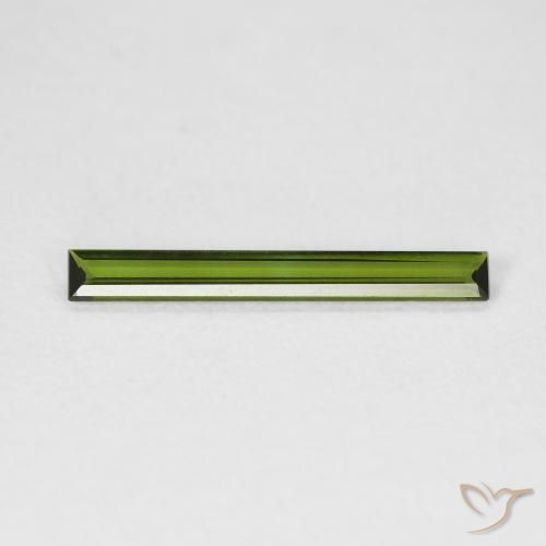 0.55ct Natural verde escuro Turmalina, baguete, VVS