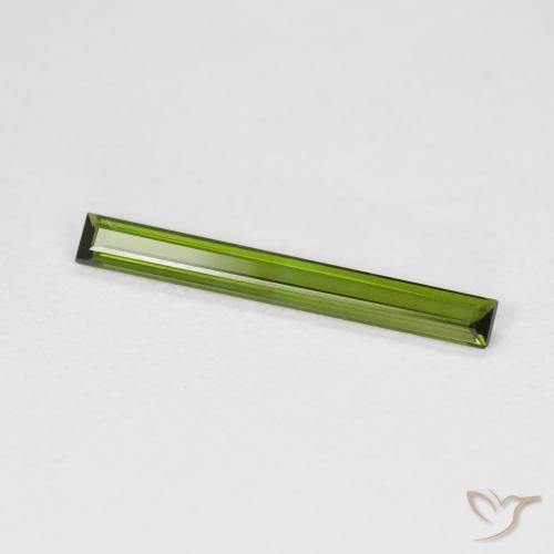 Turmalina verde escuro Natural 0.55ct, baguete, VVS