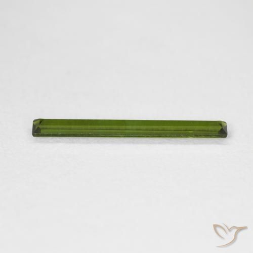 Turmalina verde escuro Natural 0.55ct, baguete, VVS
