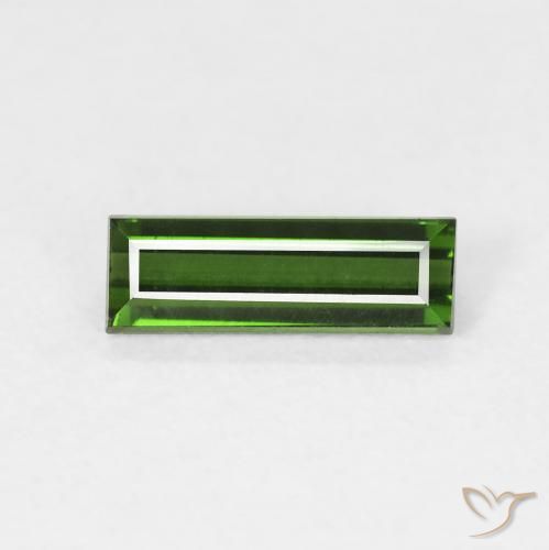 0.76ct Natural Verde floresta Turmalina, baguete, VVS