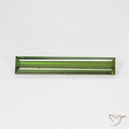 1.39ct Natural verde escuro Turmalina, baguete, VVS