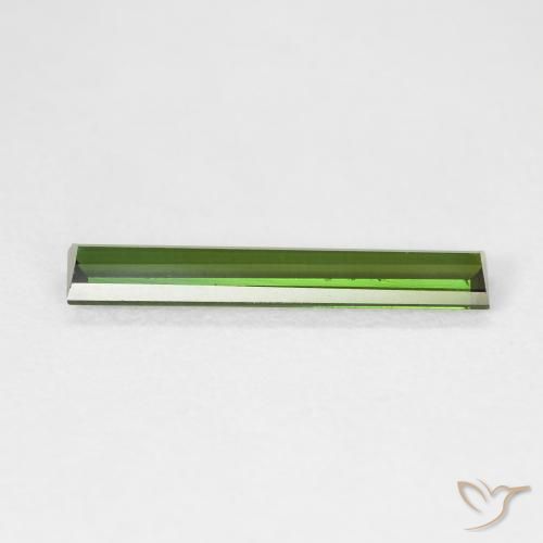 Turmalina verde escuro Natural 1.39ct, baguete, VVS