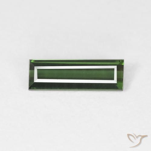 0.77ct Natural Verde Terroso Turmalina, baguete, VVS