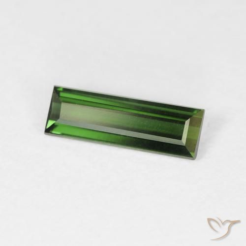 Turmalina Verde Terroso Natural 0.77ct, baguete, VVS