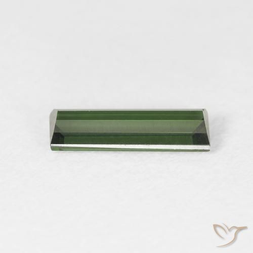 Turmalina Verde Terroso Natural 0.77ct, baguete, VVS