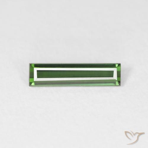 0.60ct Natural Verde floresta Turmalina, baguete, VVS