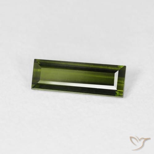 Turmalina Verde Terroso Natural 0.63ct, baguete, VVS