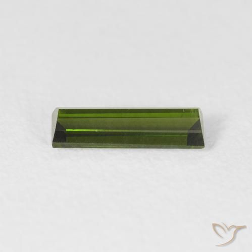 Turmalina Verde Terroso Natural 0.63ct, baguete, VVS