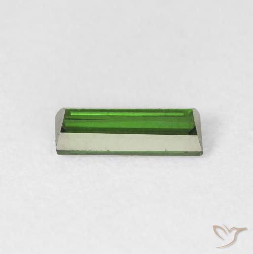 Turmalina verde escuro Natural 0.57ct, baguete, VVS