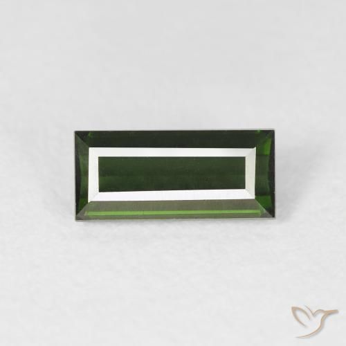 1.00ct Natural Verde Terroso Turmalina, baguete, VVS