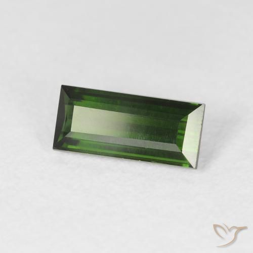 Turmalina Verde Terroso Natural 1.00ct, baguete, VVS