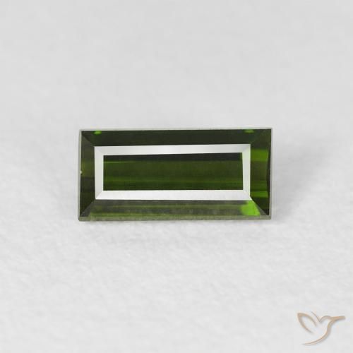 0.51ct Natural Verde Terroso Turmalina, baguete, VVS