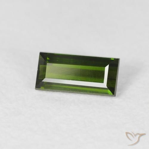 Turmalina Verde Terroso Natural 0.51ct, baguete, VVS