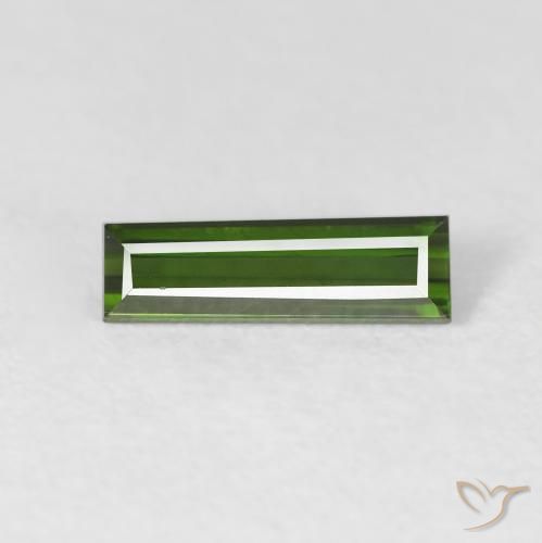 0.69ct Natural Verde escuro Turmalina, baguete, VVS