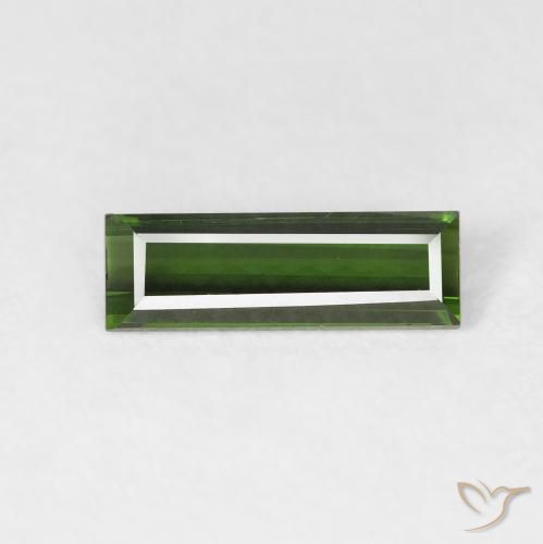 0.71ct Natural Verde Terroso Turmalina, baguete, VVS