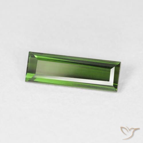 Turmalina Verde Terroso Natural 0.71ct, baguete, VVS