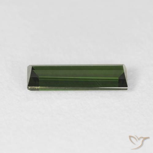 Turmalina Verde Terroso Natural 0.71ct, baguete, VVS