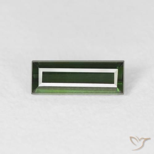 0.70ct Natural Verde escuro Turmalina, baguete, VVS