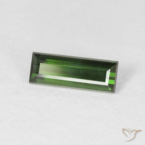 Turmalina Verde escuro Natural 0.70ct, baguete, VVS