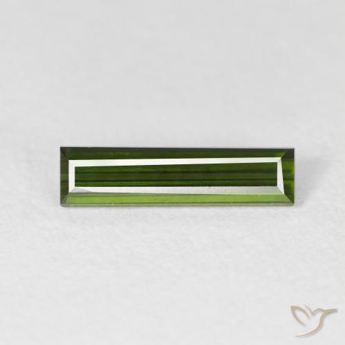 0.76ct Natural Verde escuro Turmalina, baguete, VVS