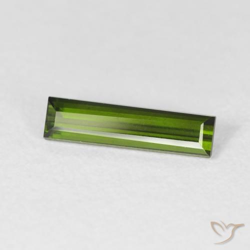 Turmalina Verde escuro Natural 0.76ct, baguete, VVS