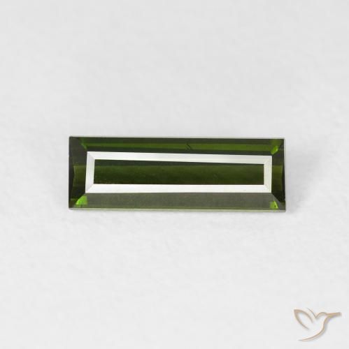 0.69ct Natural Verde escuro Turmalina, baguete, VVS