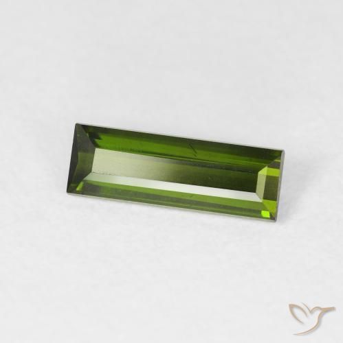 Turmalina Verde escuro Natural 0.69ct, baguete, VVS