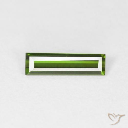 0.55ct Natural Verde escuro Turmalina, baguete, VVS