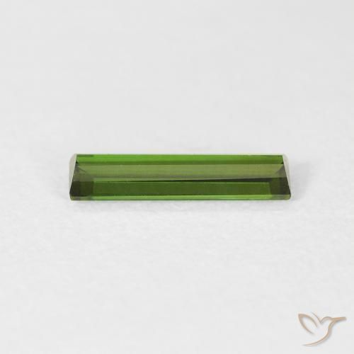 Turmalina Verde escuro Natural 0.55ct, baguete, VVS
