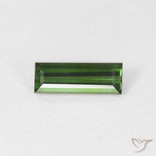 0.44ct Natural Verde escuro Turmalina, baguete, VVS