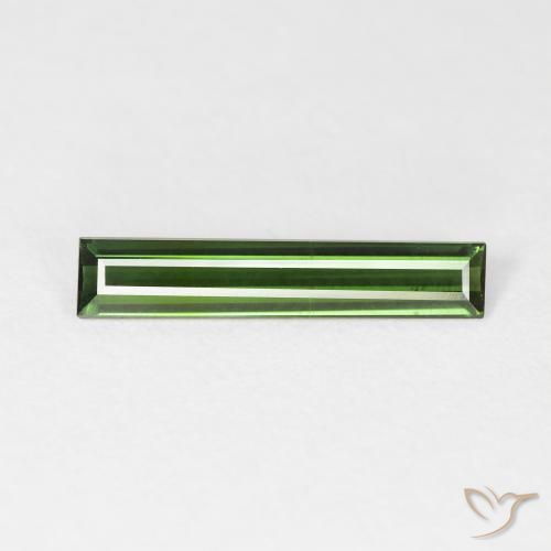 1.03ct Natural Verde escuro Turmalina, baguete, VVS
