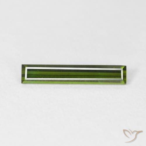 0.76ct Natural Verde floresta Turmalina, baguete, VVS
