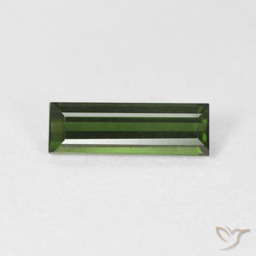 0.89ct Natural Verde Terroso Turmalina, baguete, VS