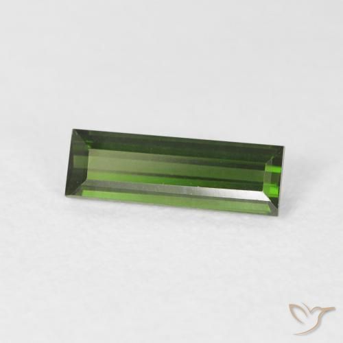 Turmalina Verde Terroso Natural 0.89ct, baguete, VS