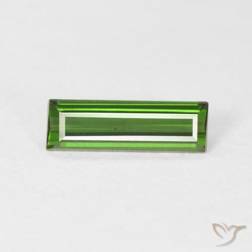 0.88ct Natural Verde escuro Turmalina, baguete, VS