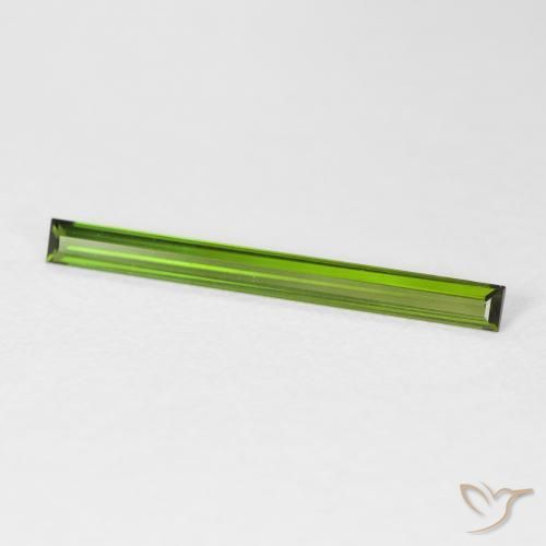 Turmalina Verde Terroso Natural 0.85ct, baguete, VVS