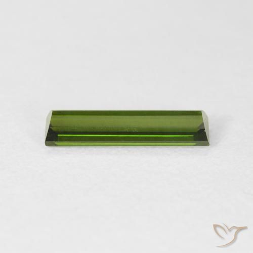 Turmalina Verde Terroso Natural 0.94ct, baguete, VVS-VS