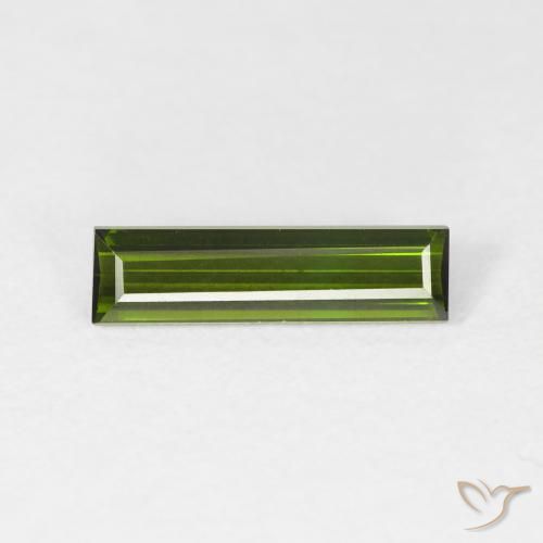 0.95ct Natural Verde escuro Turmalina, baguete, VVS-VS