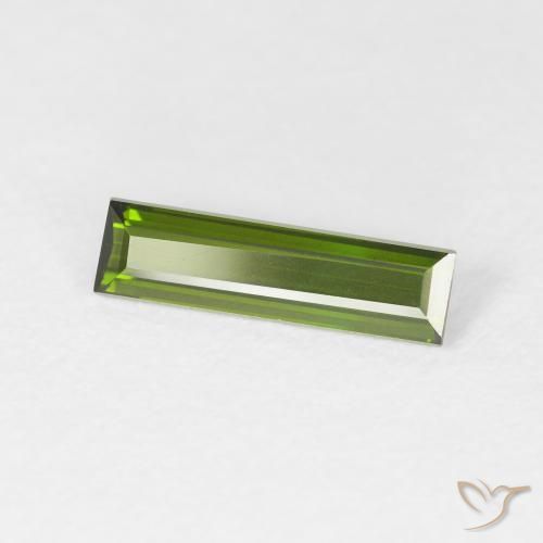 Turmalina Verde escuro Natural 0.95ct, baguete, VVS-VS