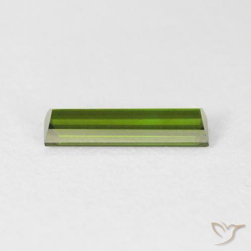 Turmalina Verde escuro Natural 0.95ct, baguete, VVS-VS