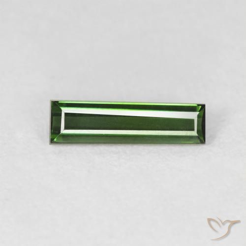 0.68ct Natural Verde floresta Turmalina, baguete, VVS