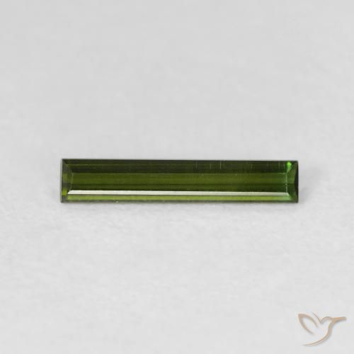 0.51ct Natural Verde floresta Turmalina, baguete, VVS