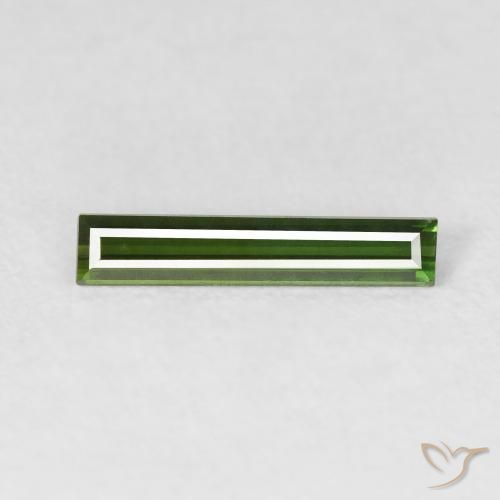0.64ct Natural Verde escuro Turmalina, baguete, VVS