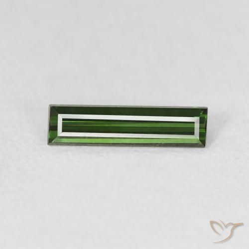 0.65ct Natural Verde floresta Turmalina, baguete, VVS