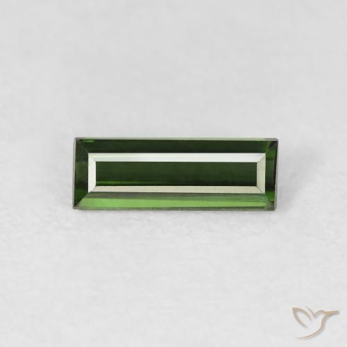 0.64ct Natural Verde floresta Turmalina, baguete, VVS