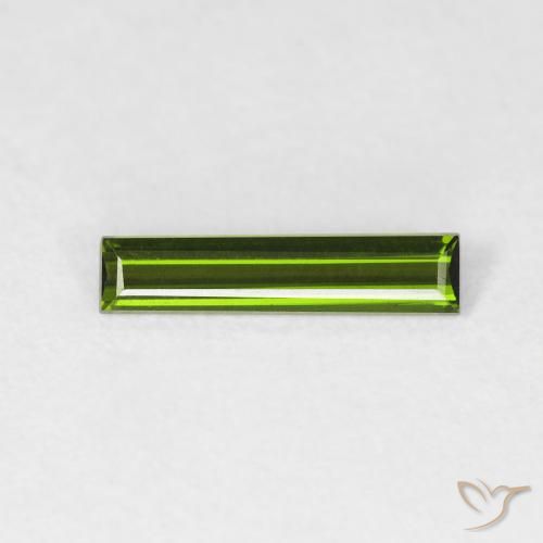 0.50ct Natural Verde escuro Turmalina, baguete, VVS