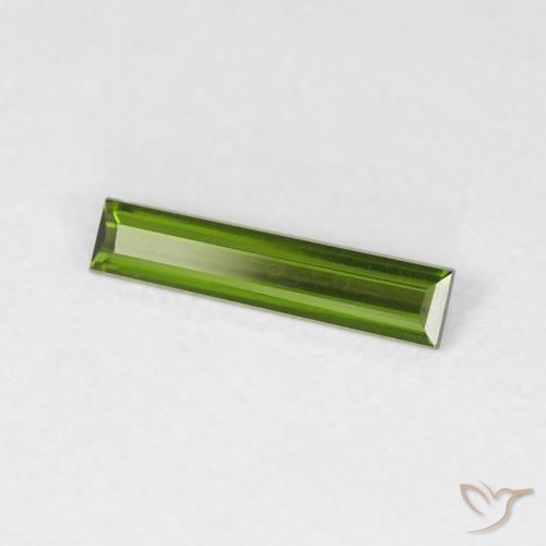 Turmalina Verde escuro Natural 0.50ct, baguete, VVS
