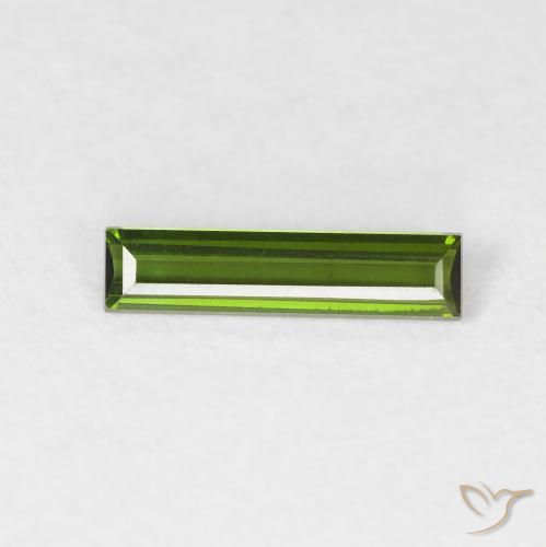 0.38ct Natural Verde Terroso Turmalina, baguete, VVS