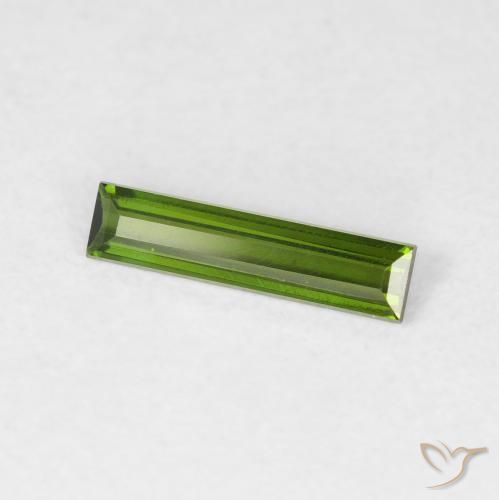 Turmalina Verde Terroso Natural 0.38ct, baguete, VVS