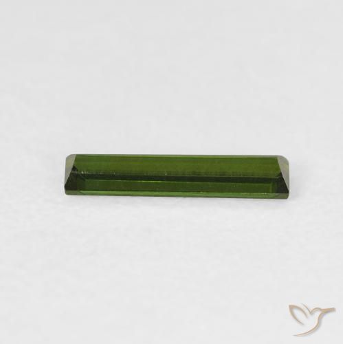 Turmalina Verde Terroso Natural 0.38ct, baguete, VVS